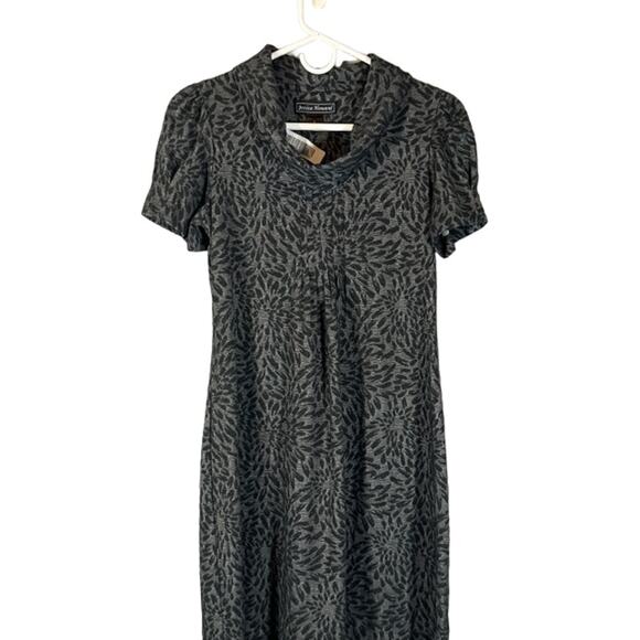 Jessica Howard Gray Leopard Loose Cowl Neck Short Sleeve Tea Dress Women Sz 6 - Picture 1 of 7